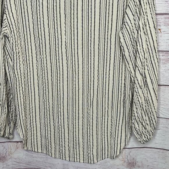 Free People Ivory Rhythm of the Night Striped Long Sleeve Top Size XS - Picture 5 of 11